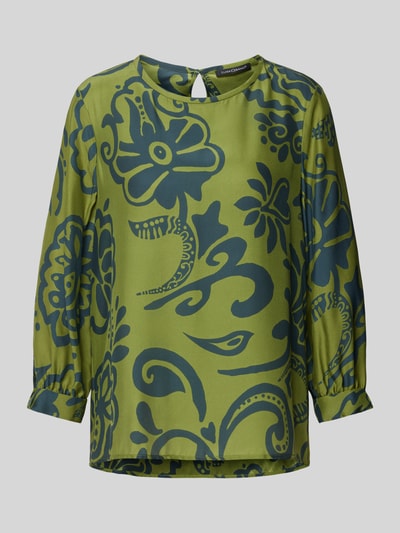 Luisa Cerano Zijden blouse met 3/4-mouwen Grasgroen - 2