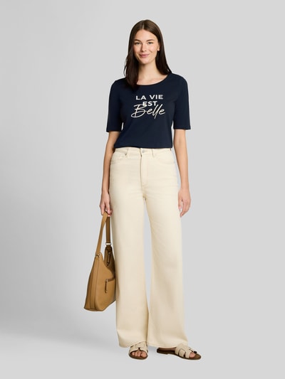 Tom Tailor Regular Fit T-Shirt aus Baumwoll-Mix Marine 1