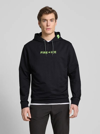 FIRE + ICE Hoodie met capuchon, model 'CADELL' Zwart - 4