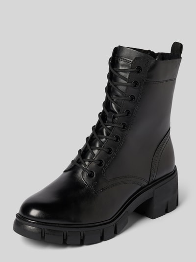 Tamaris Schnürstiefel aus Rindsleder-Mix Black 1