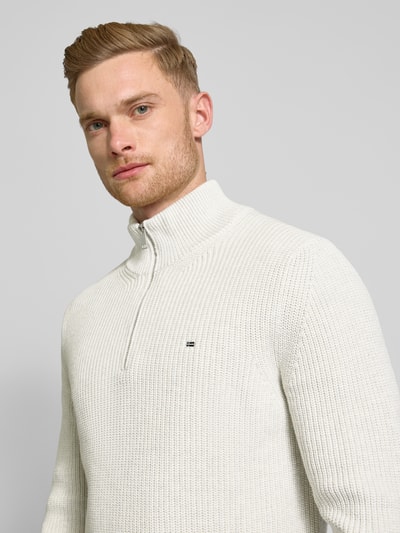 Christian Berg Men Troyer mit Logo-Stitching Offwhite 3