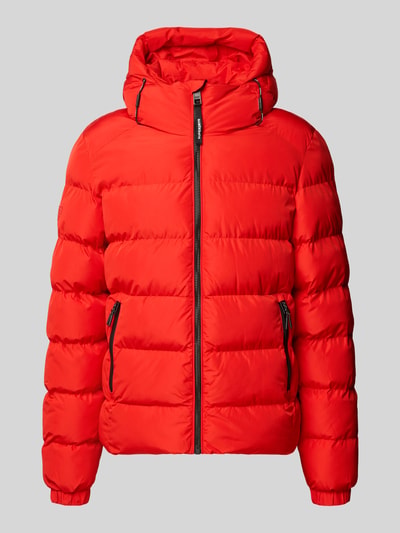 Superdry Steppjacke mit Label-Stitching und Kapuze Rot 1