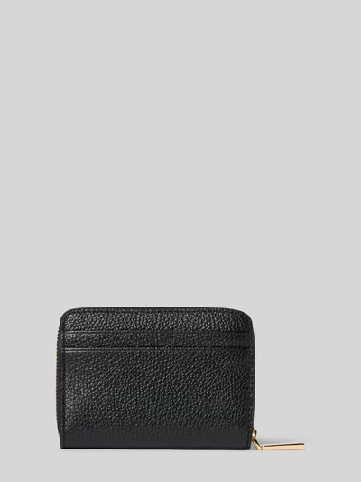Produktfoto, Portemonnaie mit Logo-Detail Modell 'Jet Detail' von MICHAEL Michael Kors, schwarze Lederstruktur, goldener Reißverschluss, Damen Portemonnaie mit Steckfächern.