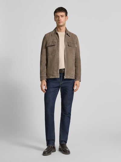 JOOP! Collection T-Shirt mit Rundhalsausschnitt und Stitching Hellbraun 1