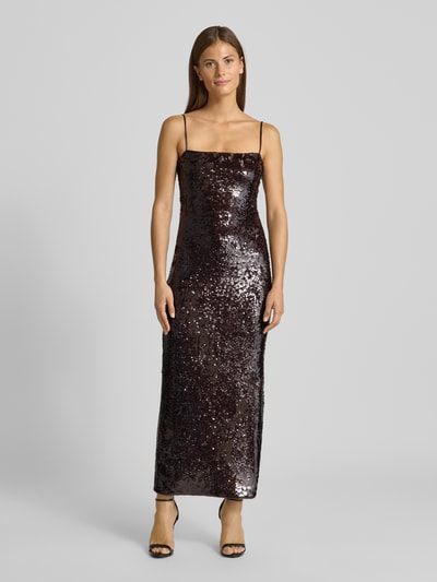 Jake*s Cocktail Nauwsluitende cocktailjurk met sequins Donkerbruin - 4
