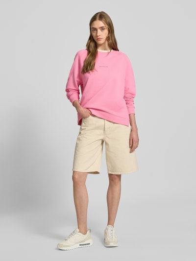 Marc O'Polo Denim Sweatshirt mit Label-Print Pink 1