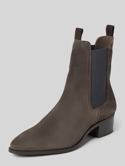 Produktfoto, Stiefeletten aus echtem Rindsleder Modell 'St Broomly' von GANT in Braun mit seitlichem Elastikeinsatz, samtige Textur, Damen Stiefeletten von GANT