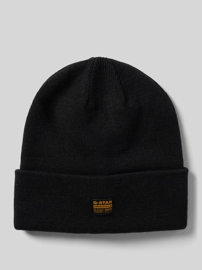 G-Star Raw Czapka beanie z naszywką z logo model ‘Effo’ Czarny 1