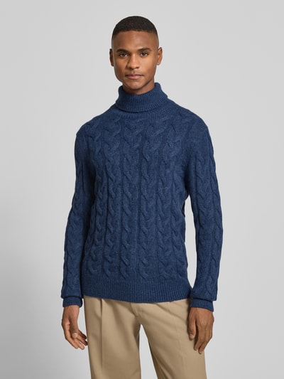 GRAN SASSO Sweter z dzianiny z golfem Jeansowy niebieski 4