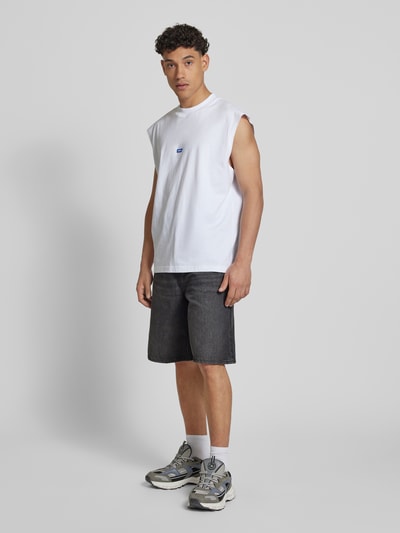 Hugo Blue Baggy fit jeansbermuda in destroyed-look, model 'MASON' Zwart - 1