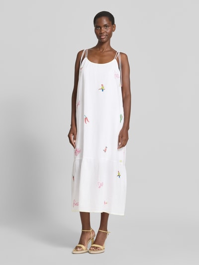 Marc Cain Midikleid mit Stitchings Weiss 4