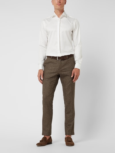 Eterna Slim fit smokingoverhemd van twill Ecru - 1