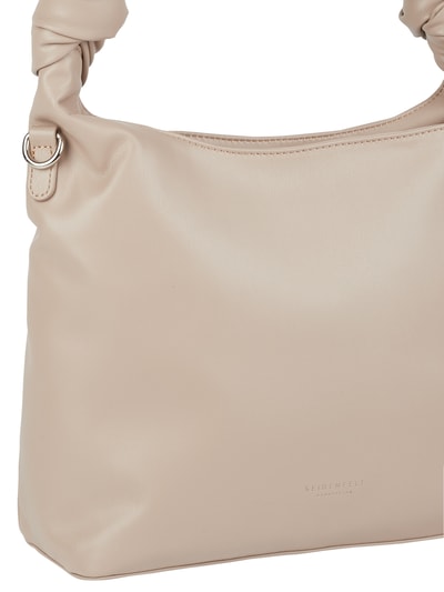 Seidenfelt Hobo Bag in Leder-Optik Taupe 4