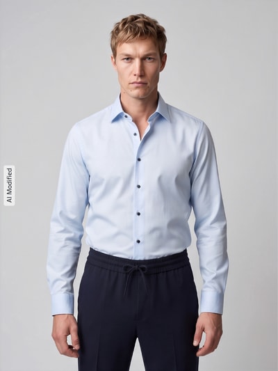 OLYMP Level 5 Koszula biznesowa o kroju slim fit z kołnierzykiem typu kent Błękitny 4