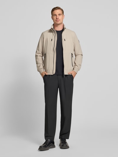 Tom Tailor Regular Fit Funktionsjacke mit Schalkragen Offwhite Melange 1