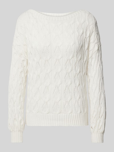 Only Relaxed Fit Strickpullover mit Zopf Struktur Muster Modell 'BRYNN' Offwhite 2