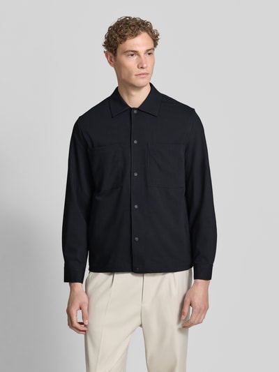 Marc O'Polo Regular Fit Overshirt mit Baumwoll-Anteil - Marc O'Polo × DFB Travel Collection Dunkelblau 4