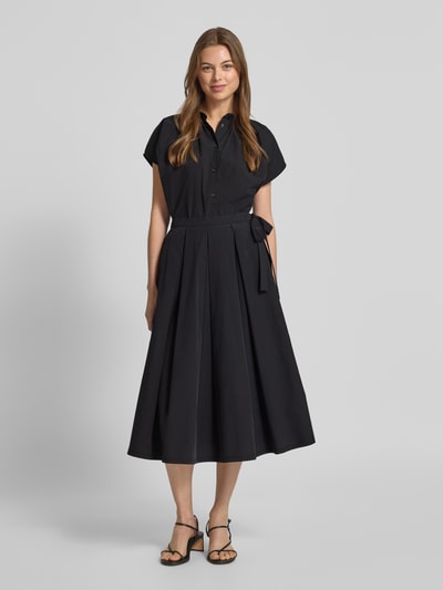 Weekend Max Mara Midirok met stolpplooien, model 'FOLK' Zwart - 1