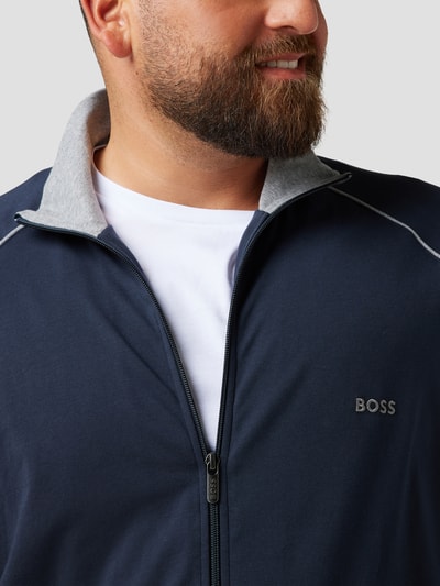 Boss Black Big&Tall Bluza rozpinana PLUS SIZE z detalami w kontrastowym kolorze Ciemnoniebieski 3