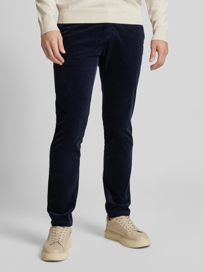 g1920 Slim fit corduroy broek, model 'Subway' Marineblauw - 4