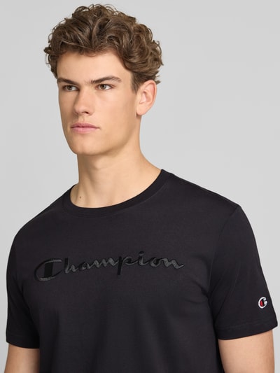 Champion T-Shirt mit Label-Stitching mit Rundhalsausschnitt Black 3