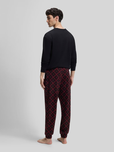 HUGO Relaxed Fit Pyjama aus Baumwoll-Mix mit Logo-Print Black 5