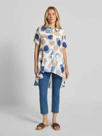 Apricot Długa bluzka o kroju relaxed fit z przedłużonym tyłem Granatowy 1