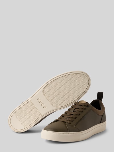 HUGO Low Top Sneaker in Leder-Optik Modell 'MORRIE' Oliv 4