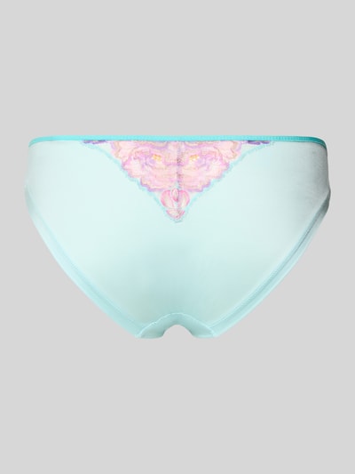 Marie Jo slim fit slip met all-over bloemenmotief stitching model 'Lisbeth' Turquoise - 3