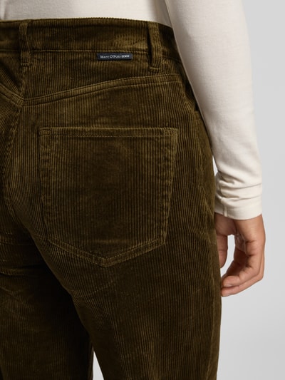 Marc O'Polo Denim Spodnie sztruksowe z szerokimi nogawkami z mieszanki bawełny Oliwkowy 3