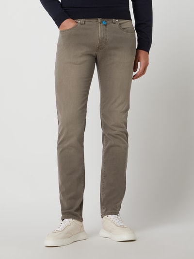 Pierre Cardin Tapered fit jeans met stretch, model 'Lyon' - 'Futureflex' Lichtbruin - 4