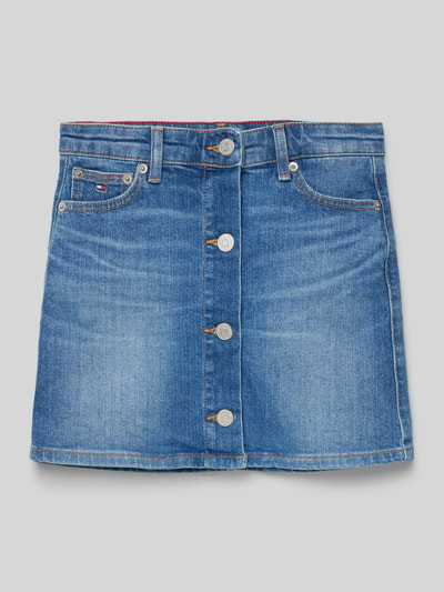 Tommy Hilfiger Teens Jeansrok met knoopsluiting in 5-pocketmodel Blauw - 1