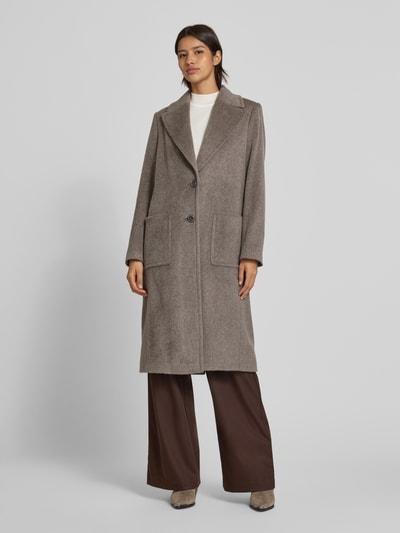Marc Cain Mantel aus Alpaka-Mix mit Reverskragen Taupe 4