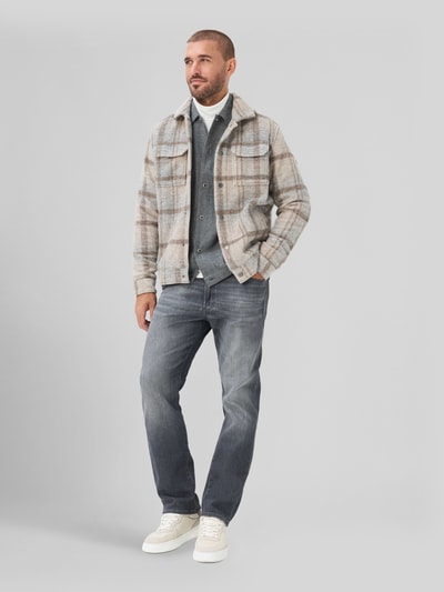 Brax Regular Fit Hemdjacke aus Woll-Mix Modell 'Santiago' Mittelbraun 1