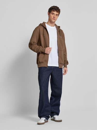 Dickies Regular Fit Sweatjacke aus Baumwoll-Mix Dunkelbraun 1