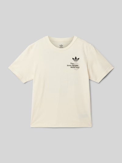 adidas Originals T-Shirt mit Label-Print Ecru 1