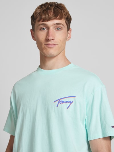 Tommy Jeans Relaxed Fit T-Shirt aus reiner Baumwolle Tuerkis 3