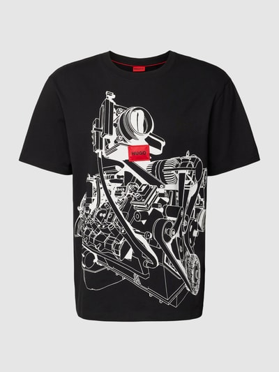 HUGO T-shirt met motiefprint, model 'Dacifico' Zwart - 2