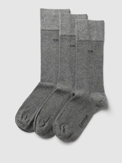 CK Calvin Klein Socken mit Label-Print im 3er-Pack Mittelgrau 1