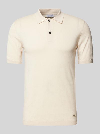 CK Calvin Klein Regular Fit Poloshirt mit Knopfleiste Beige 2