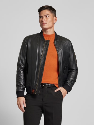 Original Bombers Jas in leerlook Zwart - 4