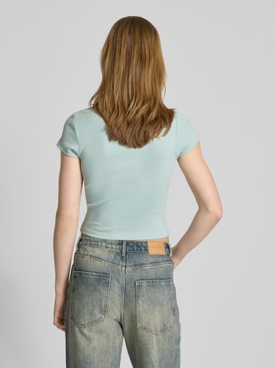 Review T-shirt z okrągłym dekoltem Błękitny 5