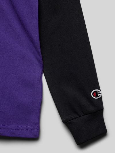 CHAMPION Longsleeve mit Label-Details und Rundhalsausschnitt Lila 2