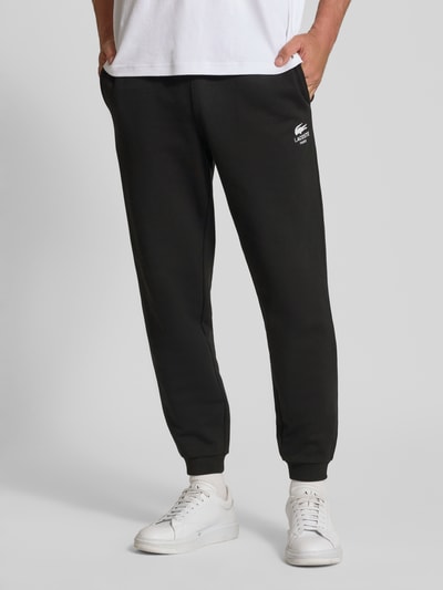 Lacoste Tapered Sweatpants aus reiner Baumwolle Black 4