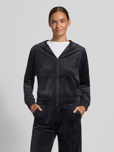 GUESS Sweatjacke mit Logo-Muster Modell 'LOREN' Black 4