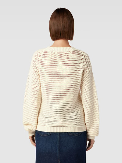 esmé studios Strickpullover mit Lochmuster Modell 'Magda' Beige 5