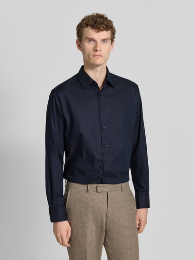 ETERNA Modern Fit Businesshemd mit Knopfleiste Marine 4