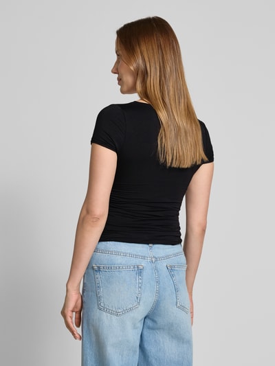 Guess T-Shirt mit Raffungen Modell 'CHARLOTTE' BLACK 5