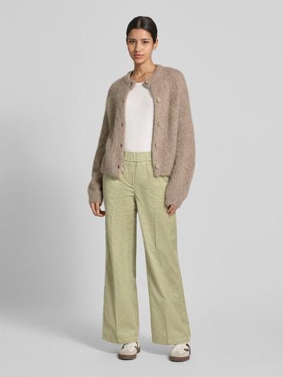 OPUS PANTS Stoffen broek met elastische band, model 'Mucia' Rietgroen - 1