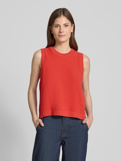 ICHI Tanktop in gebreide look, model 'DOTTIES' Rood - 4